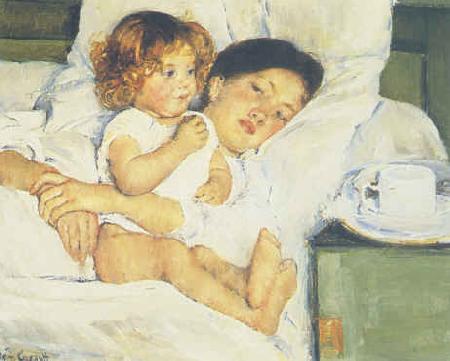 Mary Cassatt Breakfast in Bed oil painting image